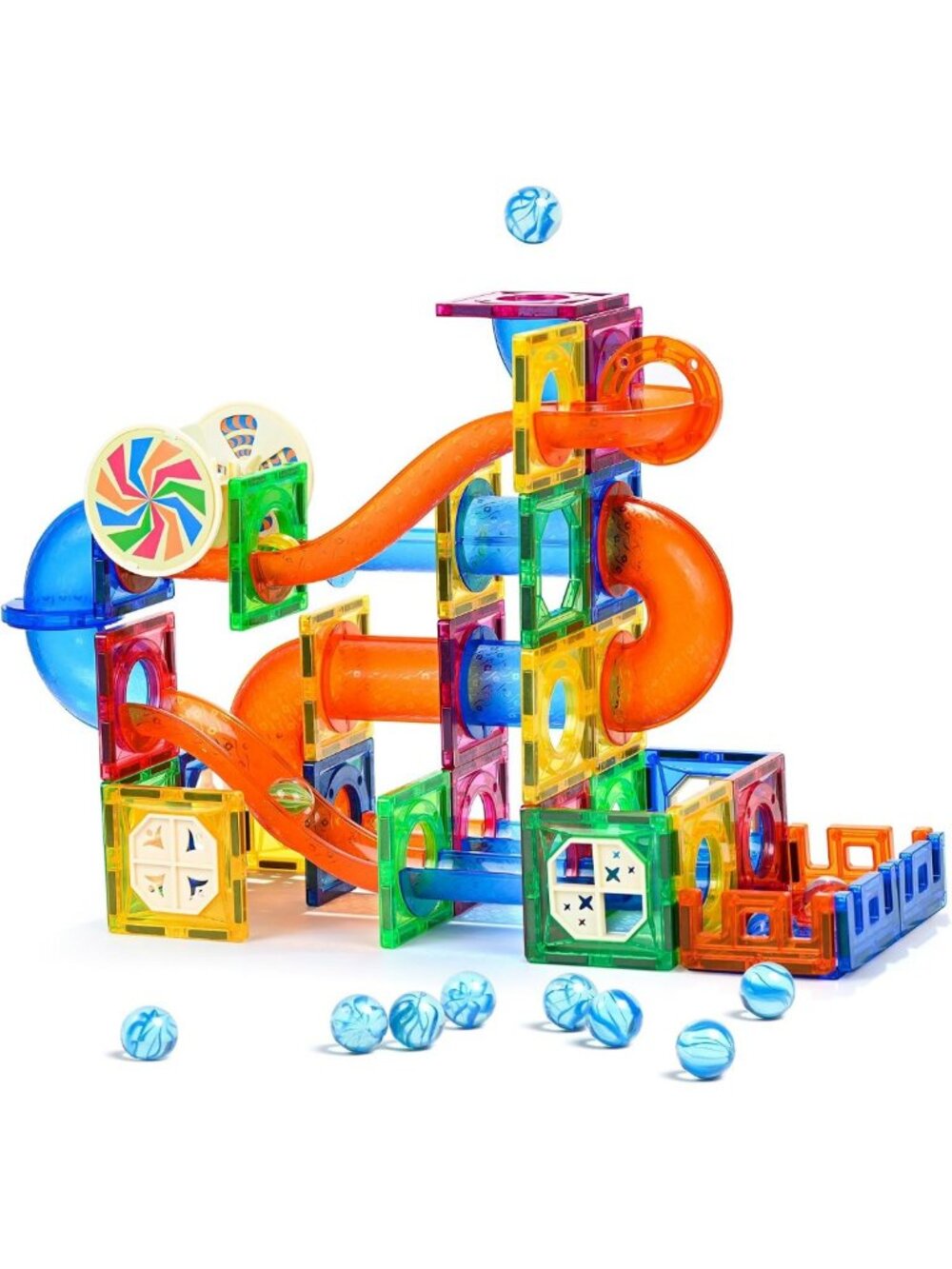85PCS Magnetic Marble Run Building Blocks Toy | STEM Learning Fun for Ages 5